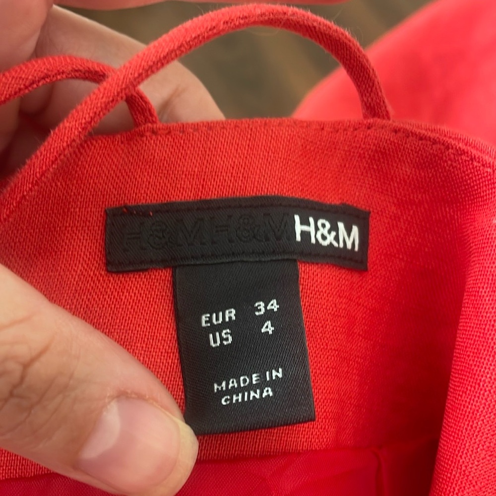 H&M Red Halter Sheath Dress Cocktail